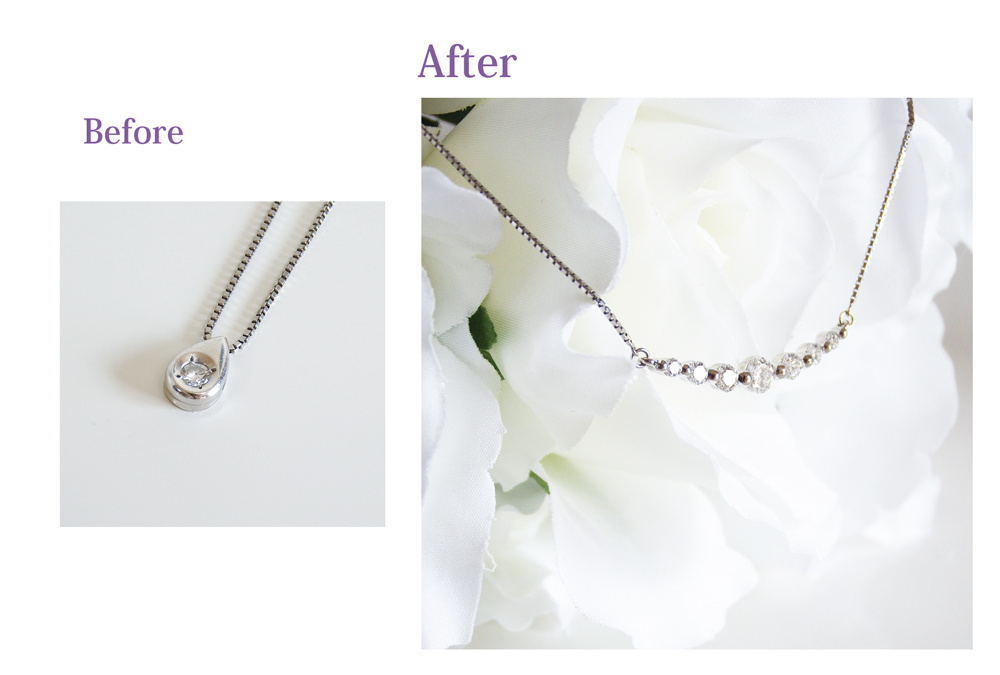 ダイヤモンドネックレスへのリフォーム