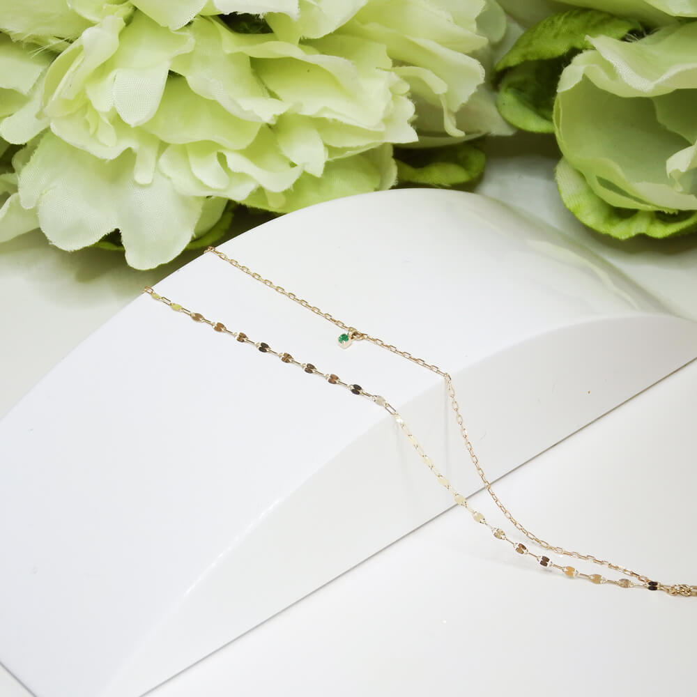 2連ブレスレットエメラルド