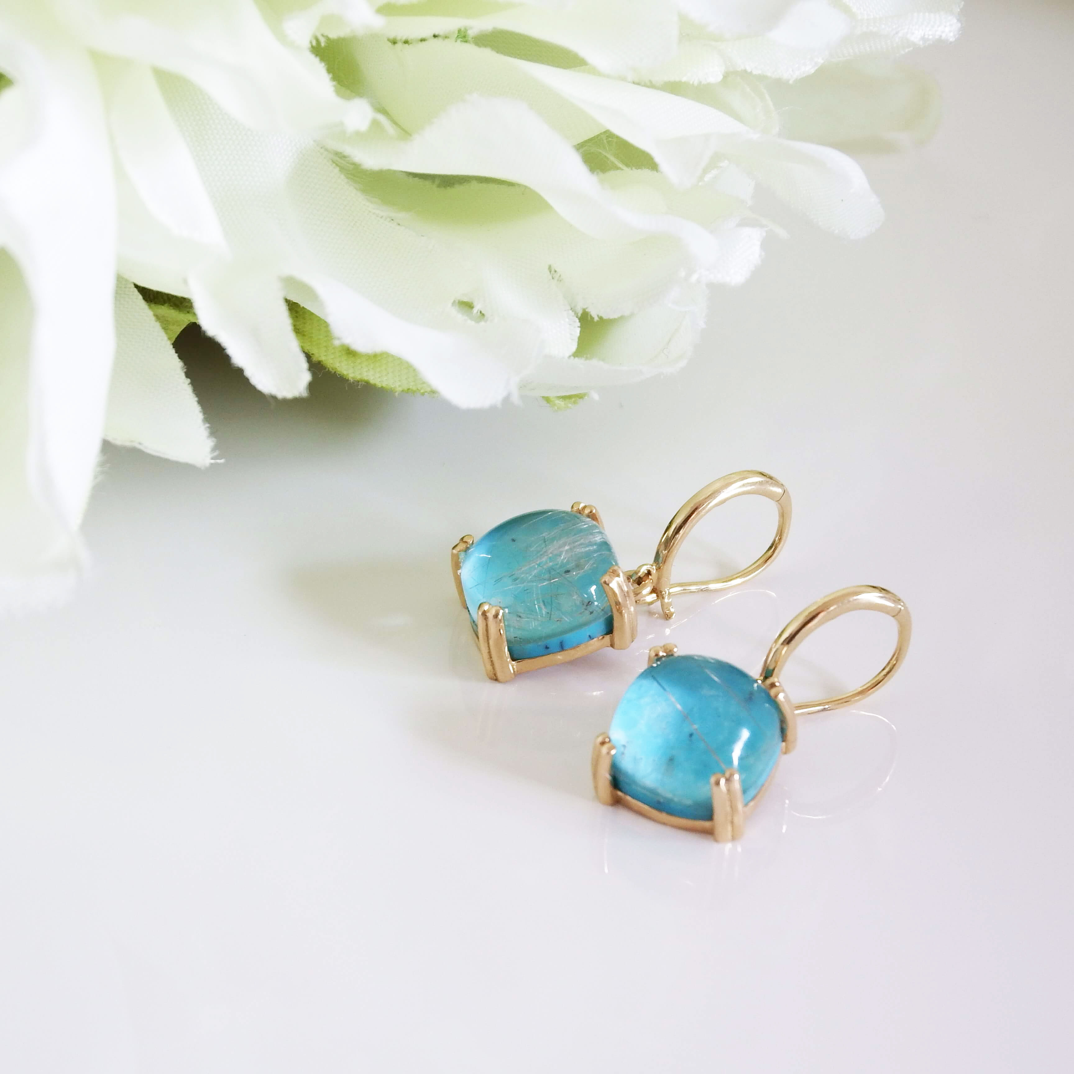 ルチルクォーツとターコイズ