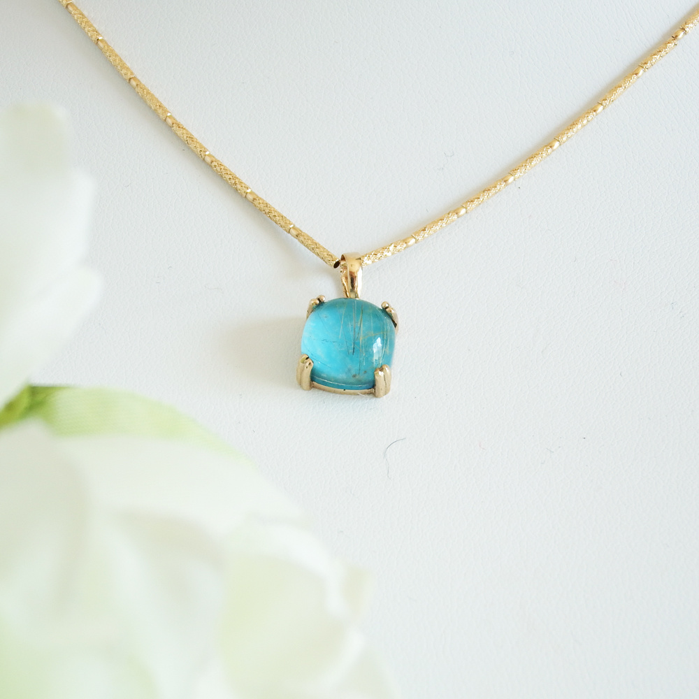 ルチルクォーツとターコイズ