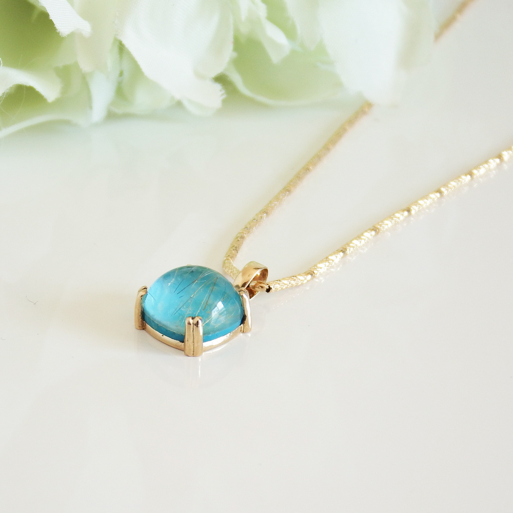 ルチルクォーツとターコイズ