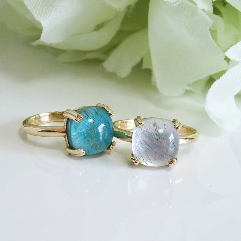 ルチルクォーツとターコイズ