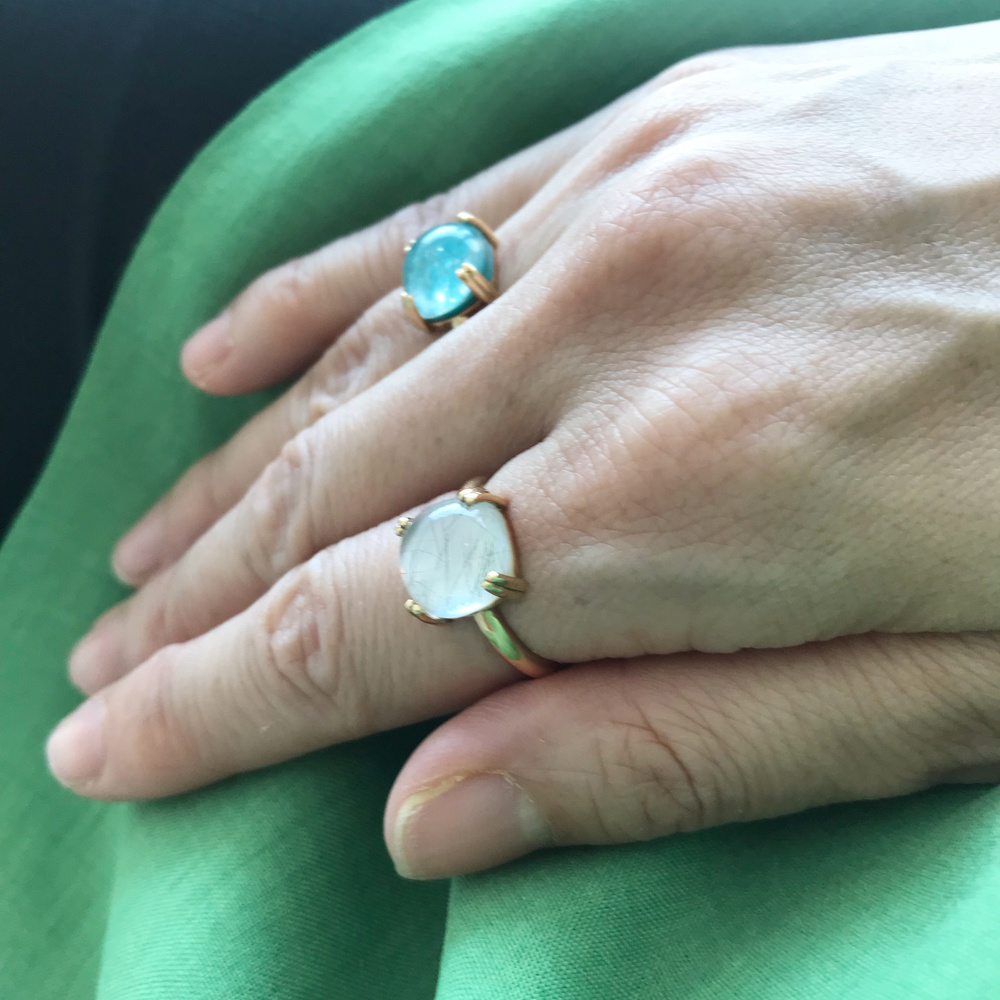 ルチルクォーツとターコイズ