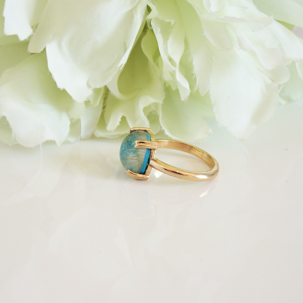 ルチルクォーツとターコイズ