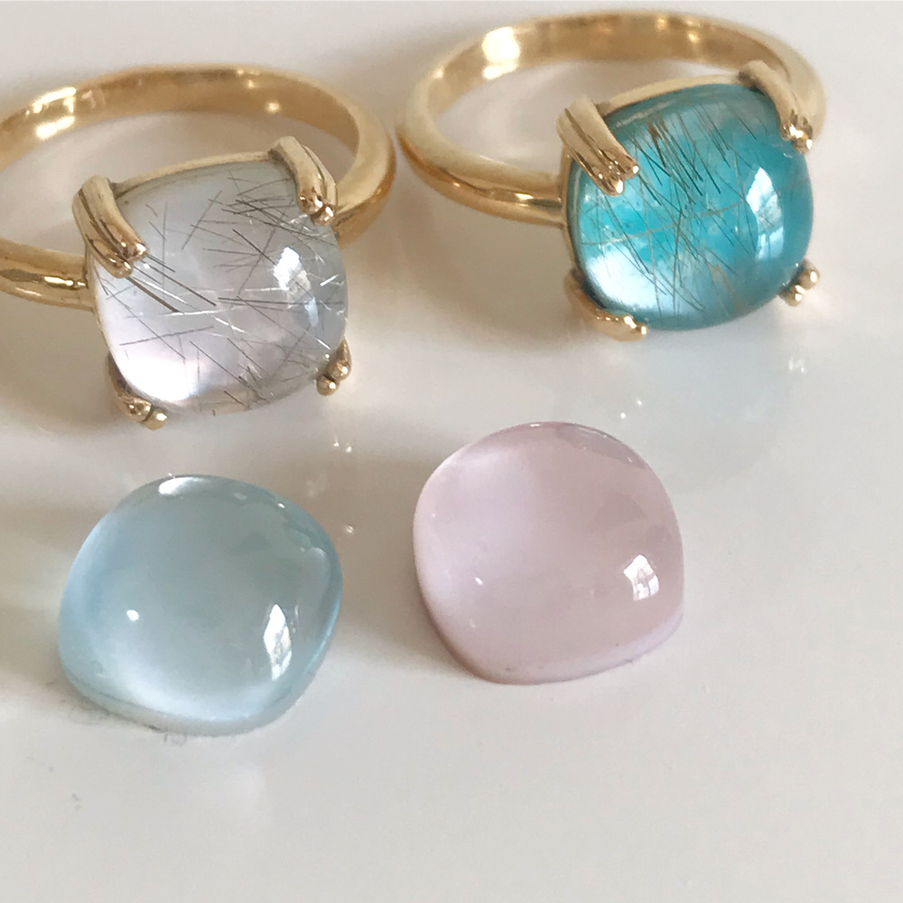 ルチルクォーツとターコイズ