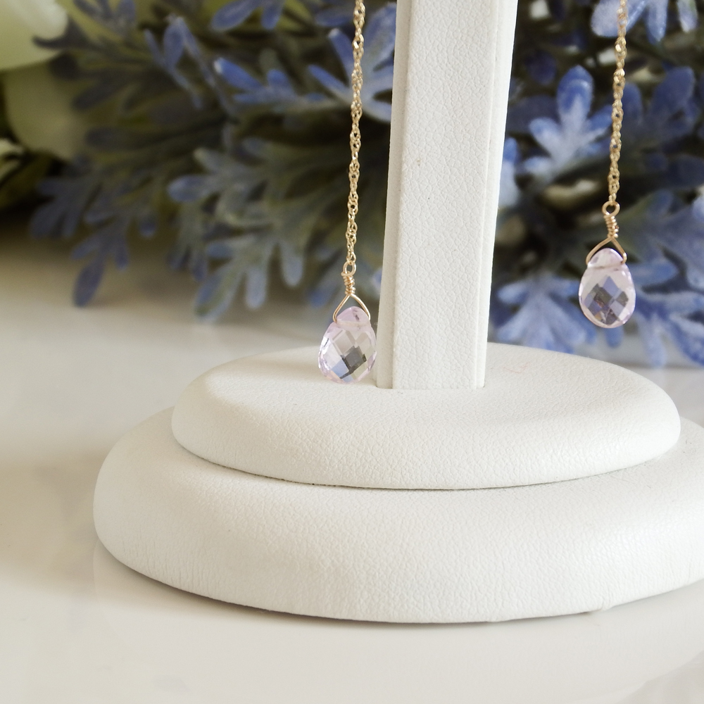 ラベンダーアメジストイヤリング