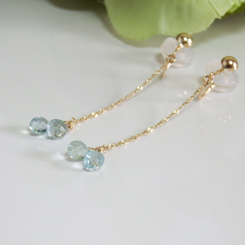 2粒ドロップイヤリング