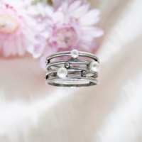 ホワイトゴールドパールリング